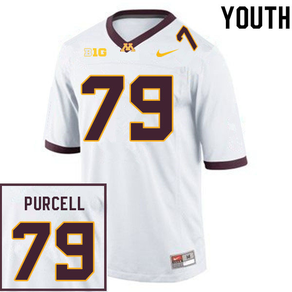Youth #79 Logan Purcell Minnesota Golden Gophers College Football Jerseys Sale-White
